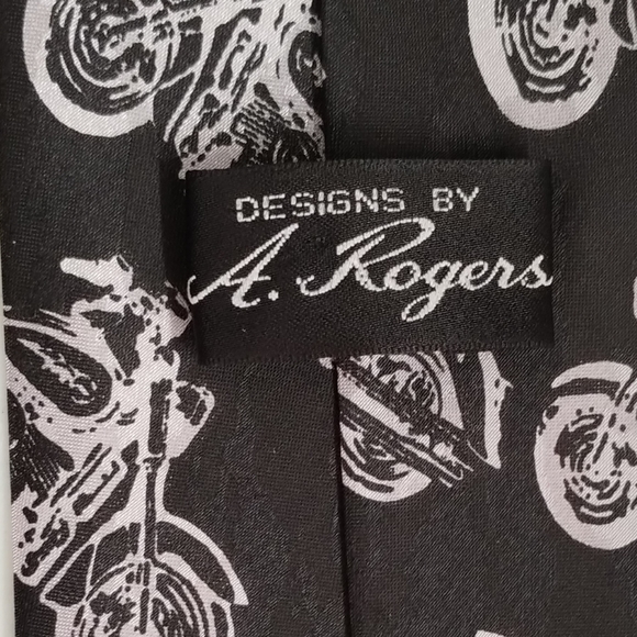 A. Rogers Black Motorcycle Tie - Picture 5 of 7